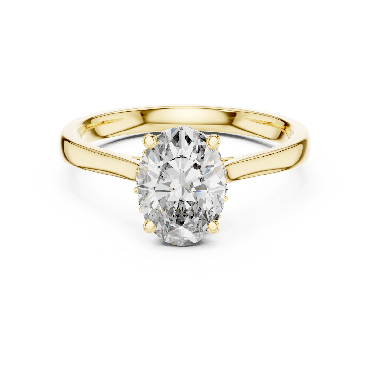 Gold 2Ct Solitaire Classic Oval Lab Grown Diamond Faylen Ring