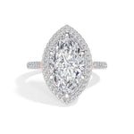 Rose Gold 4Ct Marquise Halo Lab Grown Diamond Zorelle Ring