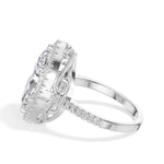 White Gold 4Ct Marquise Halo Lab Grown Diamond Zorelle Ring