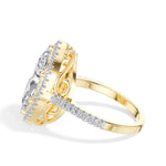 Yellow Gold 4Ct Marquise Halo Lab Grown Diamond Zorelle Ring