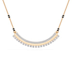 Rose Gold Curved Bar Pave Round Lab Grown Diamond Kaelix Mangalsutra