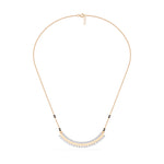 Rose Gold Curved Bar Pave Round Lab Grown Diamond Kaelix Mangalsutra