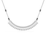 White Gold Curved Bar Pave Round Lab Grown Diamond Kaelix Mangalsutra