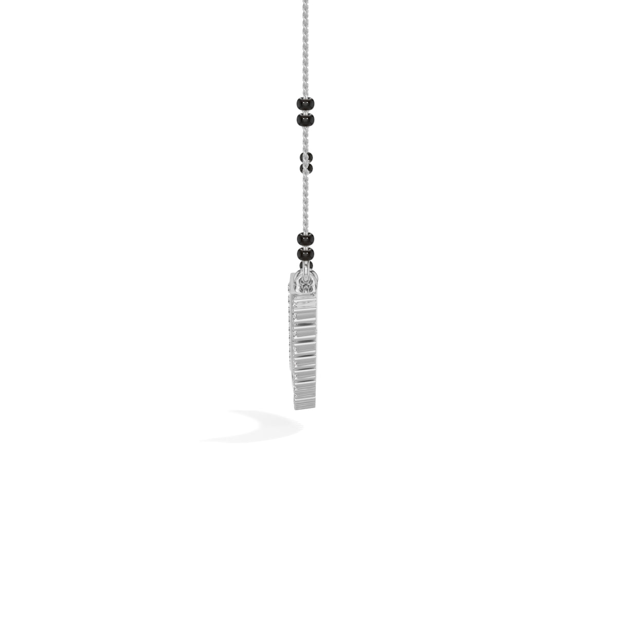 White Gold Curved Bar Pave Round Lab Grown Diamond Kaelix Mangalsutra