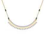 Yellow Gold Curved Bar Pave Round Lab Grown Diamond Kaelix Mangalsutra