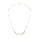 Yellow Gold Curved Bar Pave Round Lab Grown Diamond Kaelix Mangalsutra