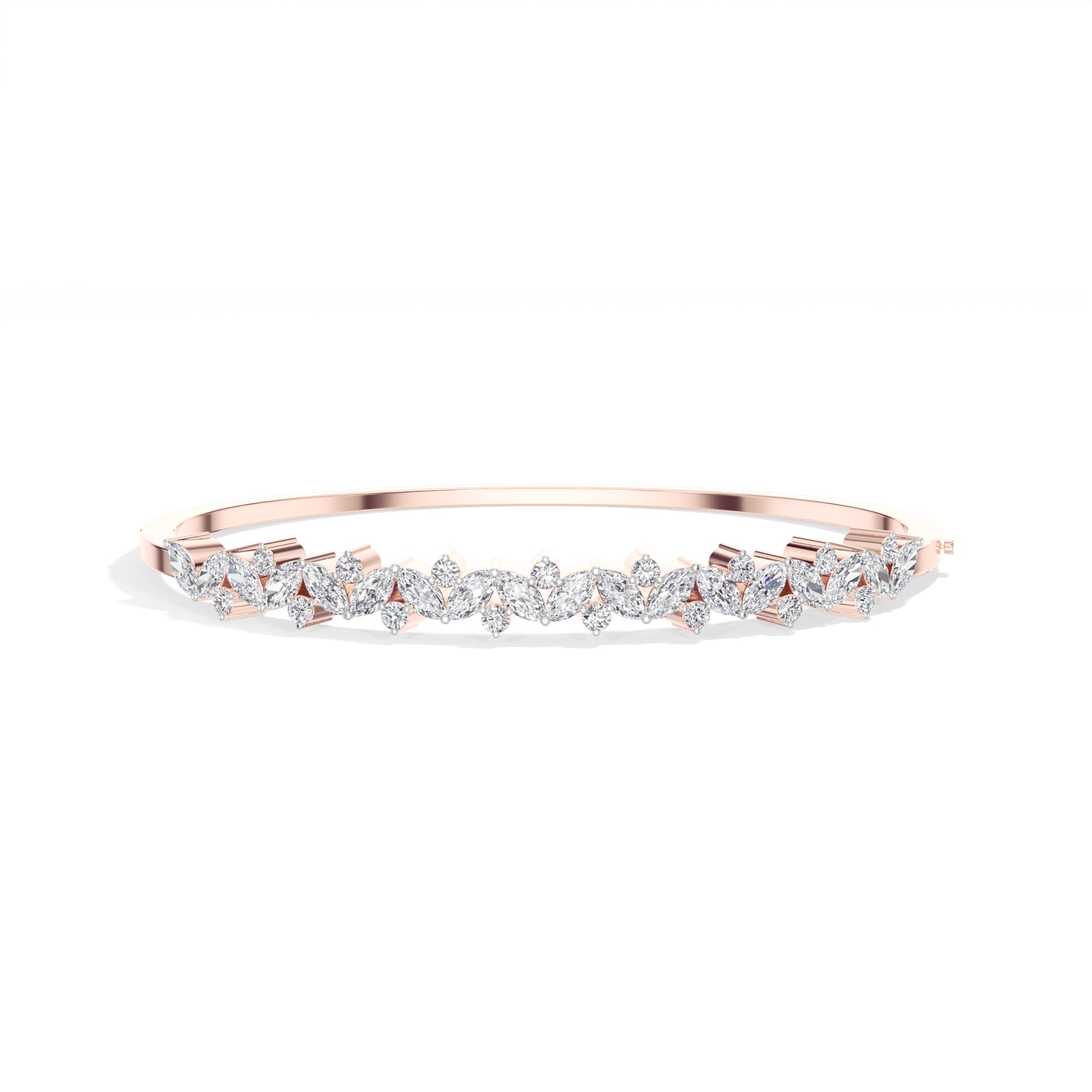 Rose Gold 2Ct Leaf Vine Marquise Lab Grown Diamond Kalyx Bracelet