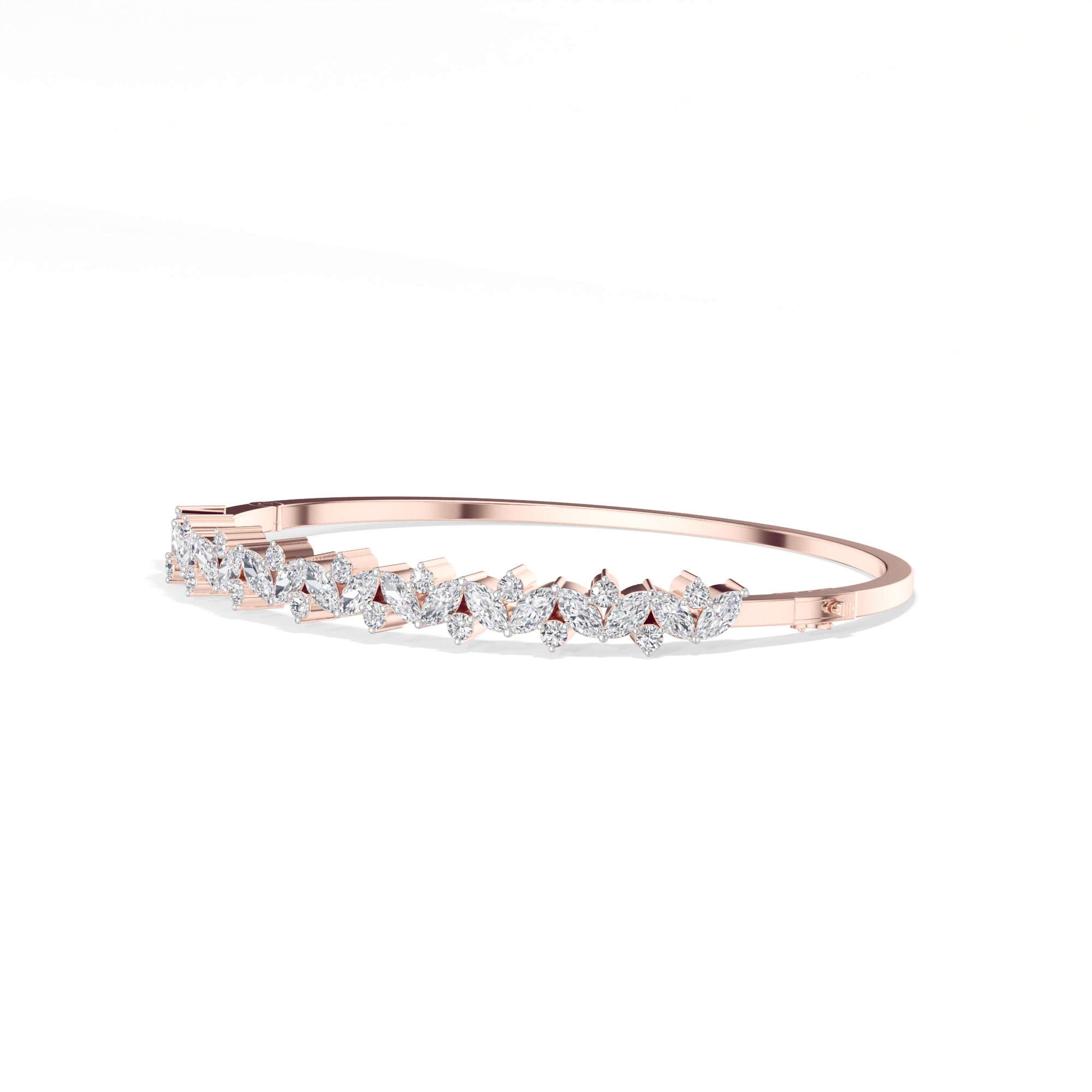 Rose Gold 2Ct Leaf Vine Marquise Lab Grown Diamond Kalyx Bracelet