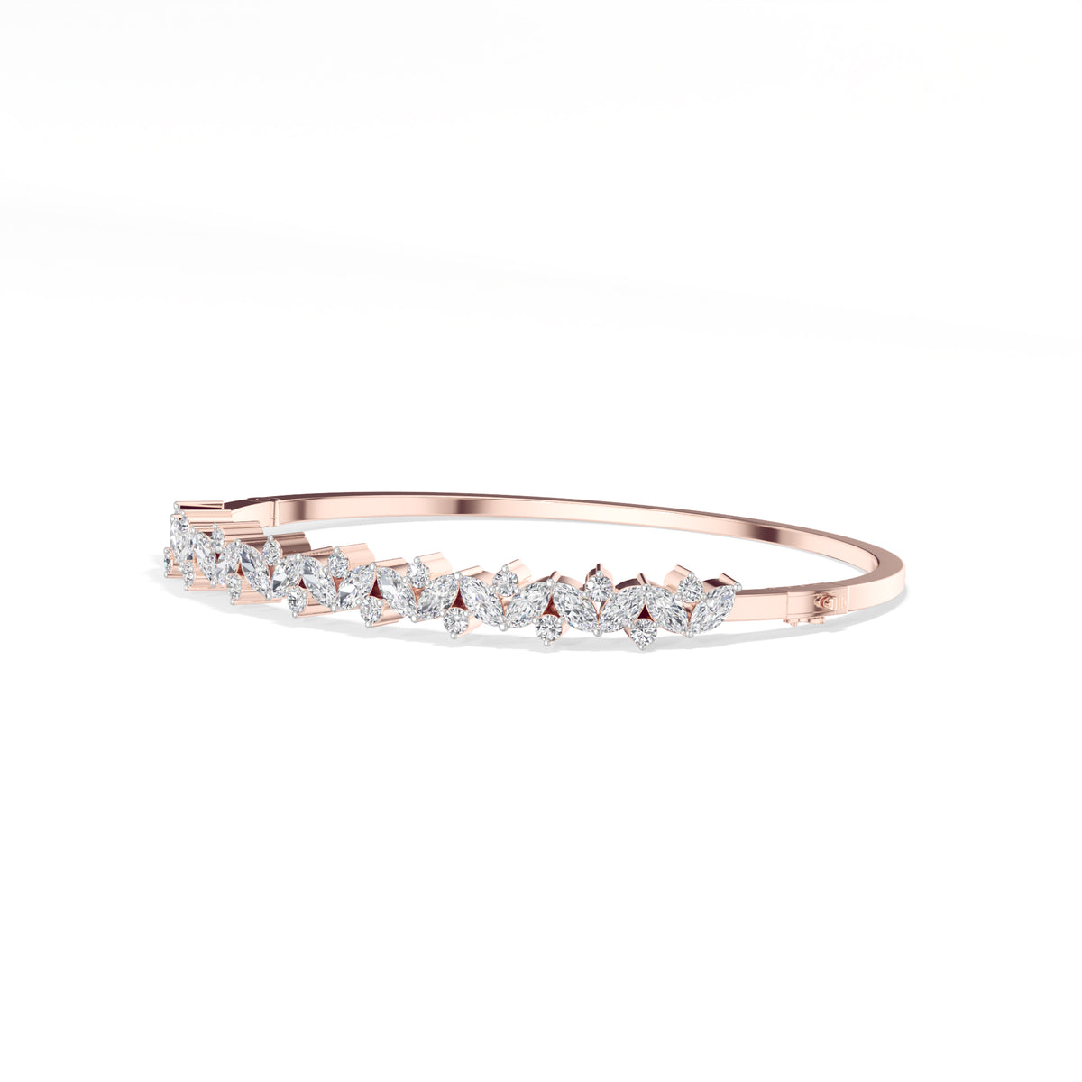 Rose Gold 2Ct Leaf Vine Marquise Lab Grown Diamond Kalyx Bracelet