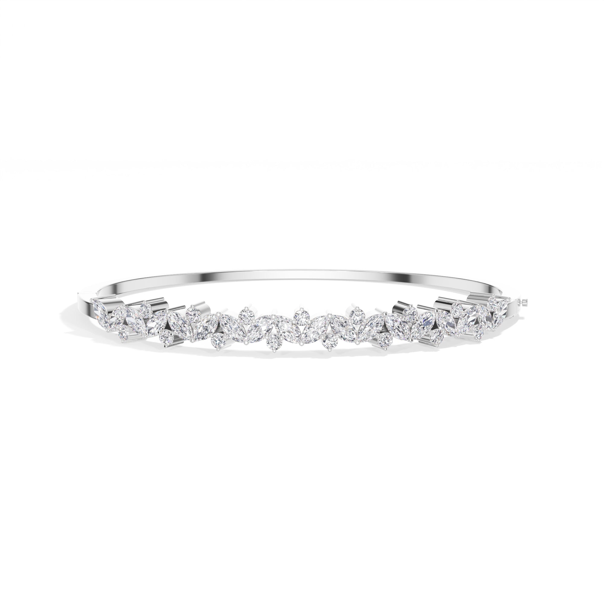 White Gold 2Ct Leaf Vine Marquise Lab Grown Diamond Kalyx Bracelet
