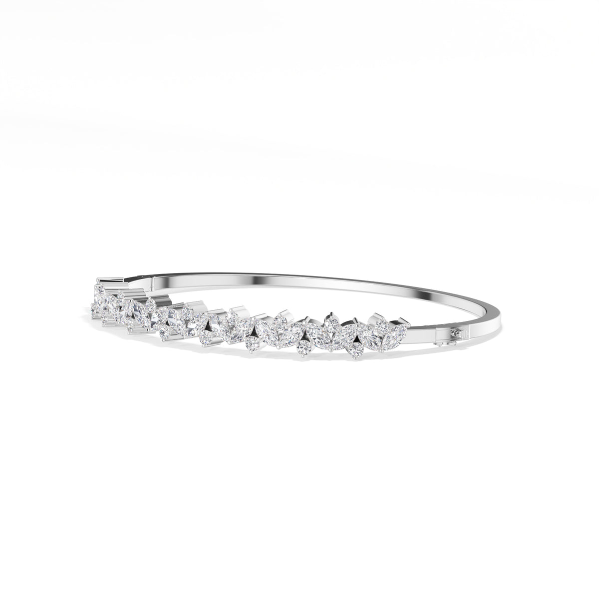 White Gold 2Ct Leaf Vine Marquise Lab Grown Diamond Kalyx Bracelet