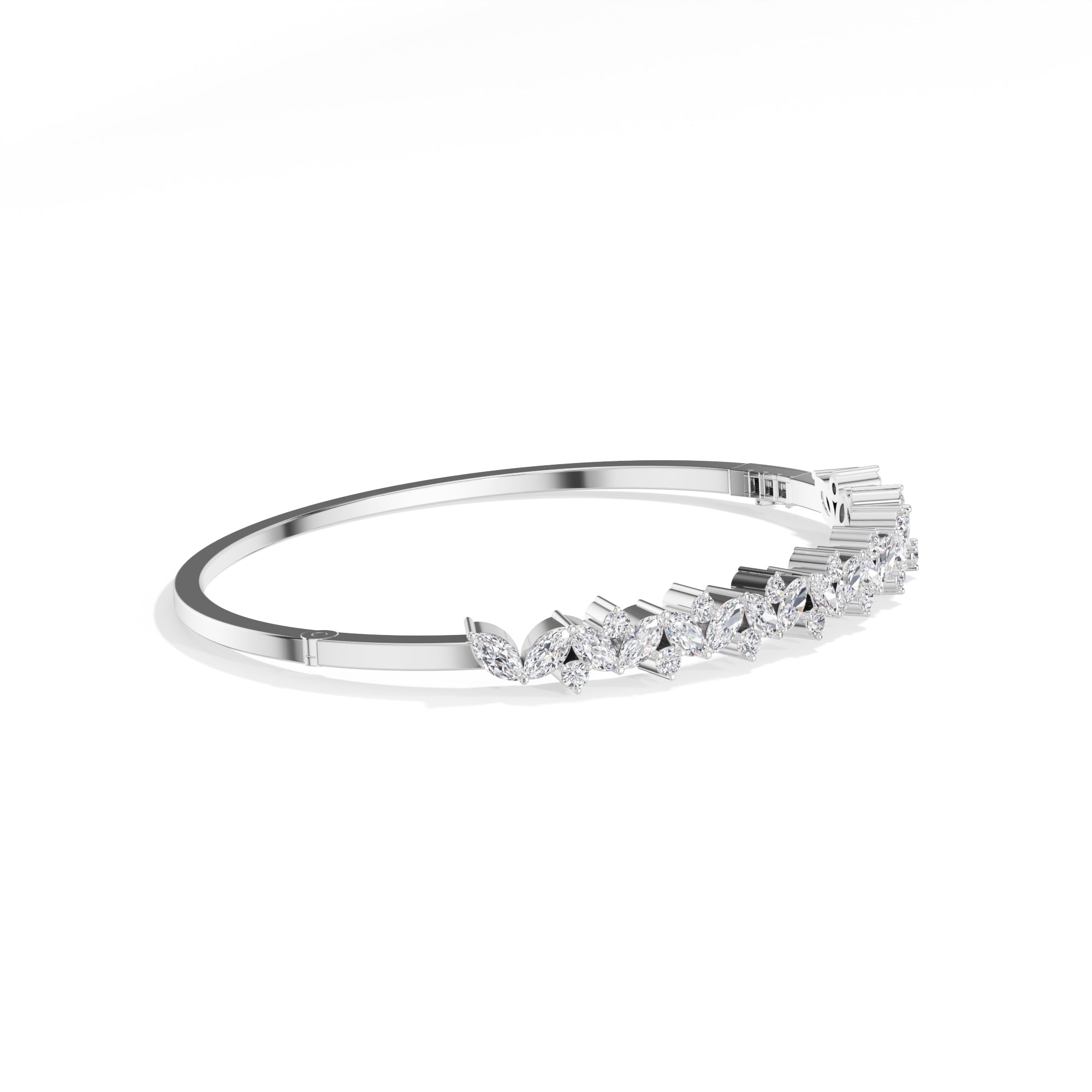 White Gold 2Ct Leaf Vine Marquise Lab Grown Diamond Kalyx Bracelet