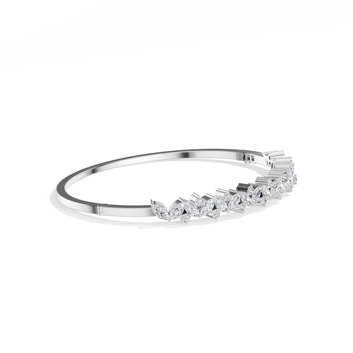 White Gold 2Ct Leaf Vine Marquise Lab Grown Diamond Kalyx Bracelet
