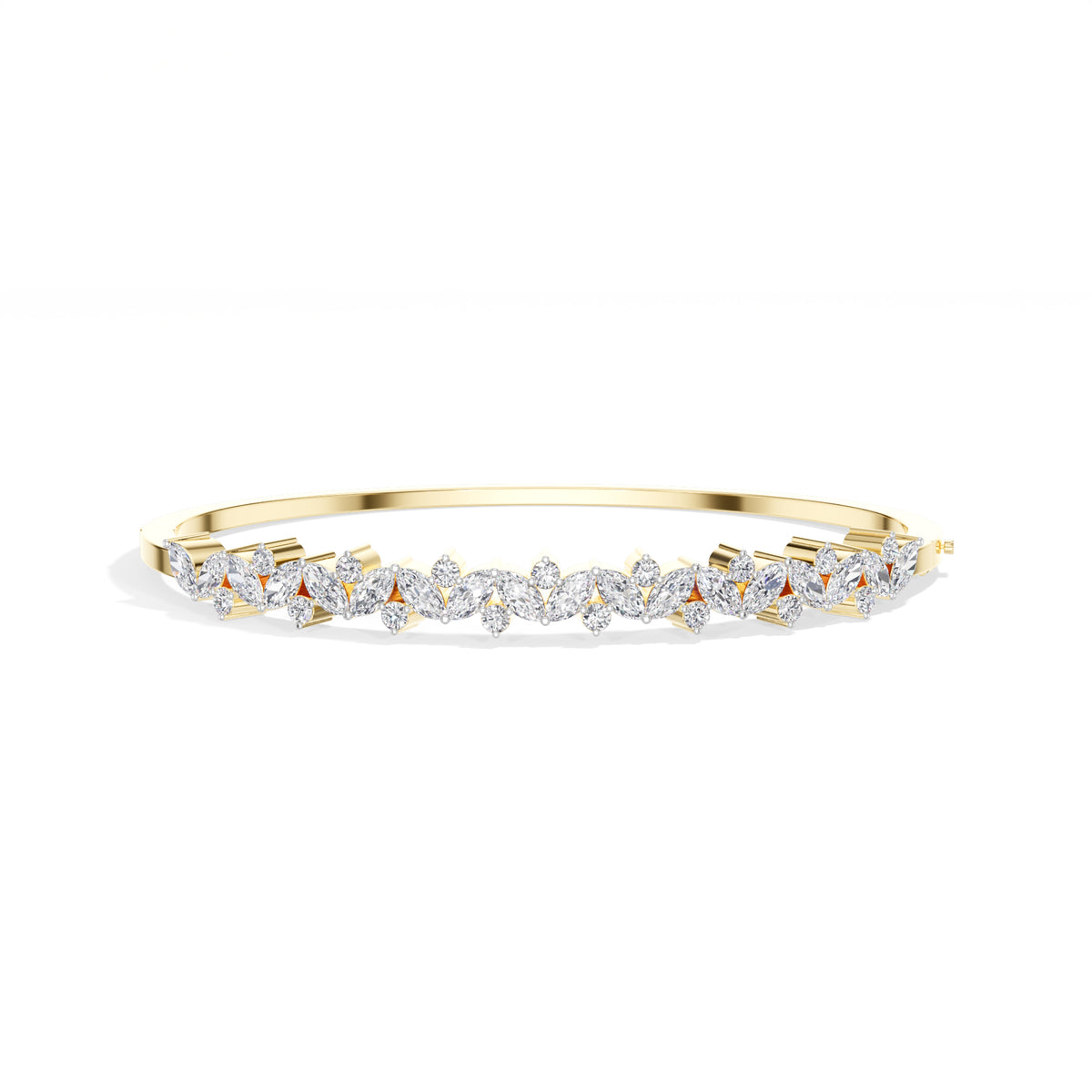 Yellow Gold 2Ct Leaf Vine Marquise Lab Grown Diamond Kalyx Bracelet
