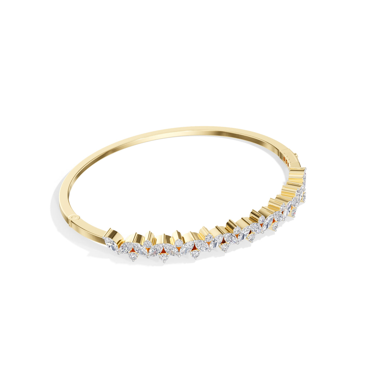 Yellow Gold 2Ct Leaf Vine Marquise Lab Grown Diamond Kalyx Bracelet