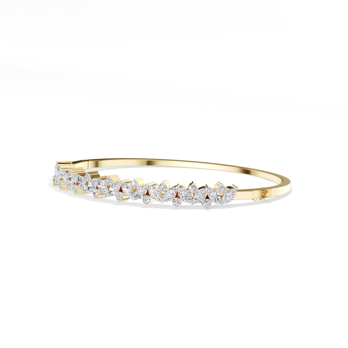 Yellow Gold 2Ct Leaf Vine Marquise Lab Grown Diamond Kalyx Bracelet
