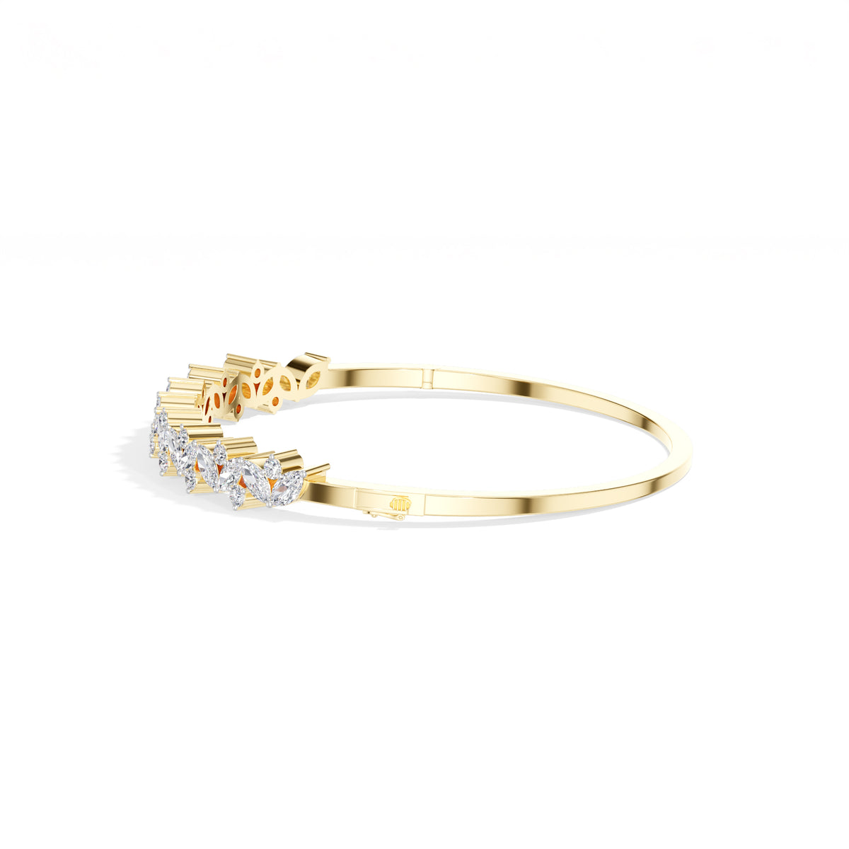 Yellow Gold 2Ct Leaf Vine Marquise Lab Grown Diamond Kalyx Bracelet