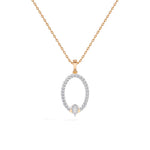 Rose Gold Halo Drop Pear Lab Grown Diamond Zafirae Pendant
