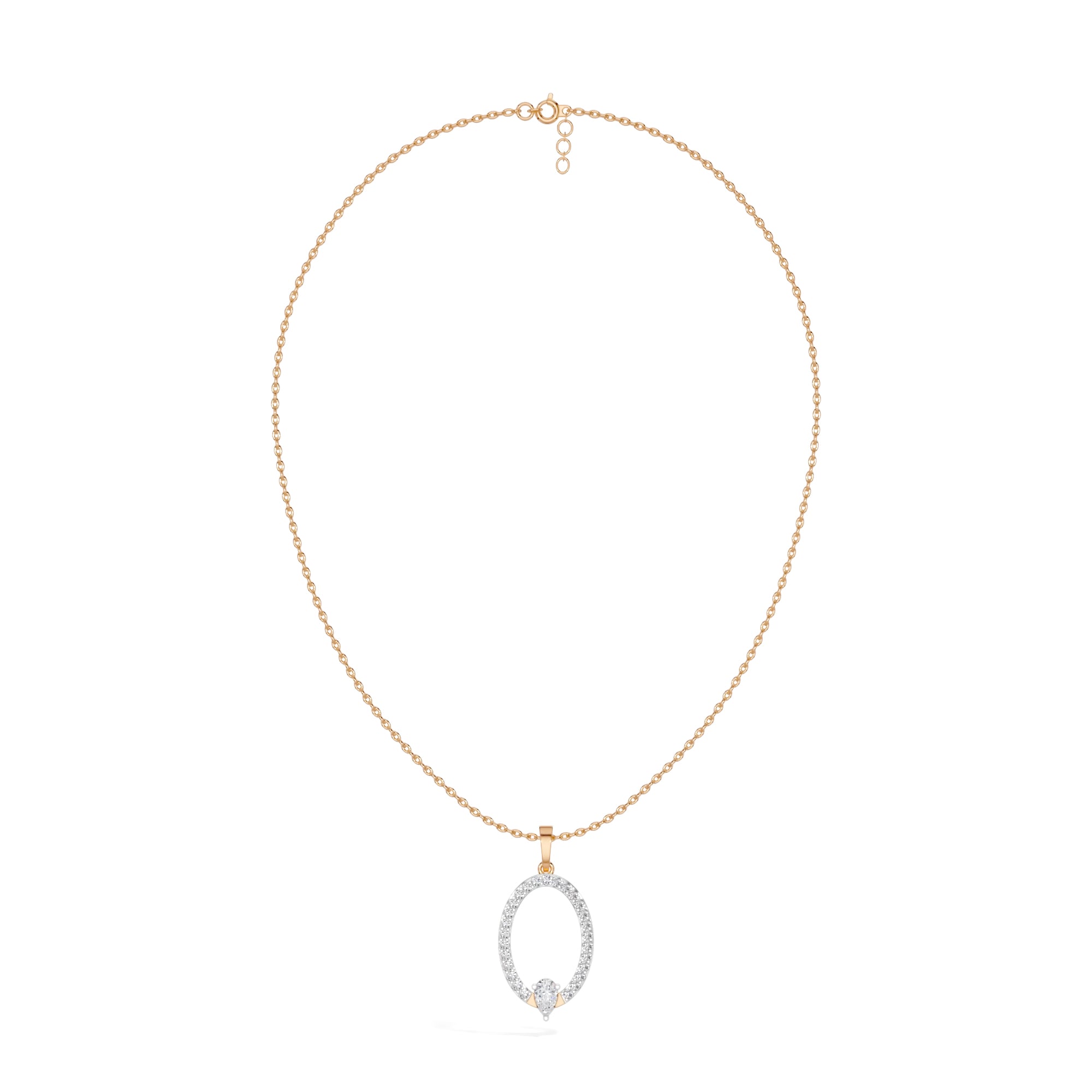 Rose Gold Halo Drop Pear Lab Grown Diamond Zafirae Pendant
