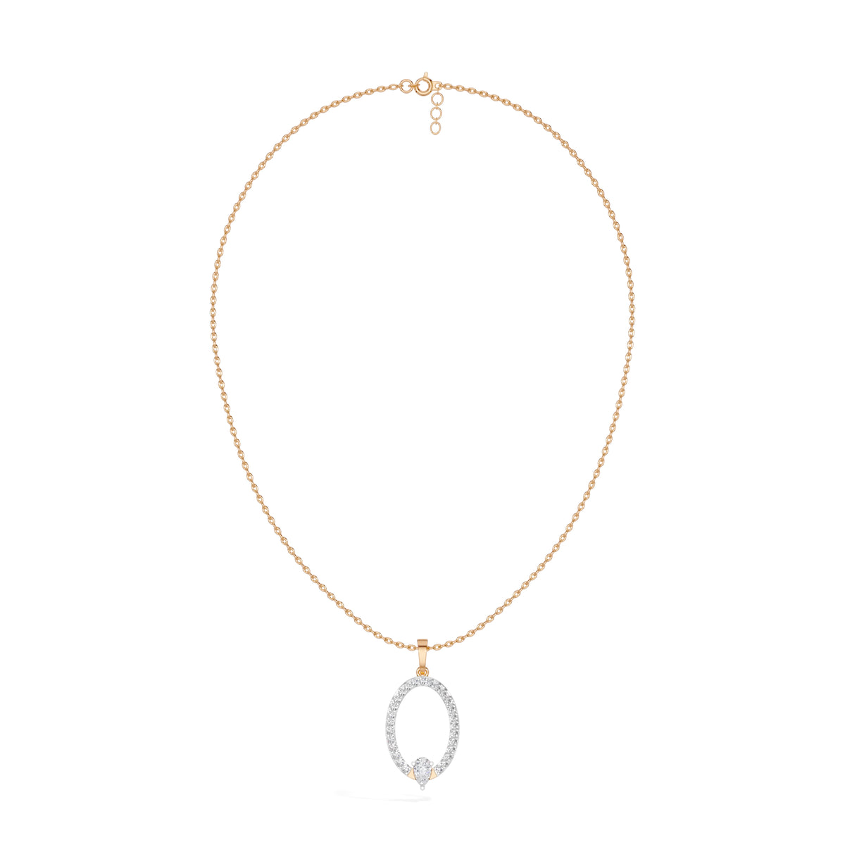 Rose Gold Halo Drop Pear Lab Grown Diamond Zafirae Pendant