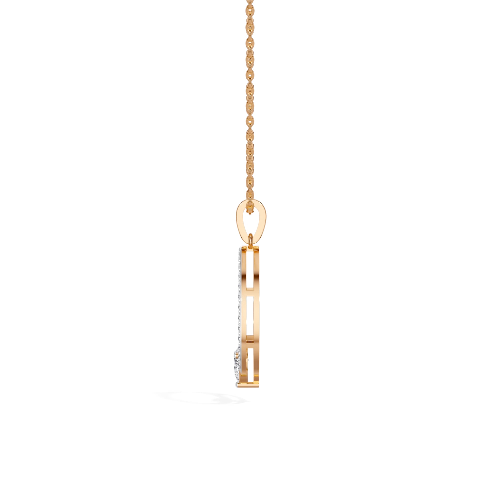 Rose Gold Halo Drop Pear Lab Grown Diamond Zafirae Pendant