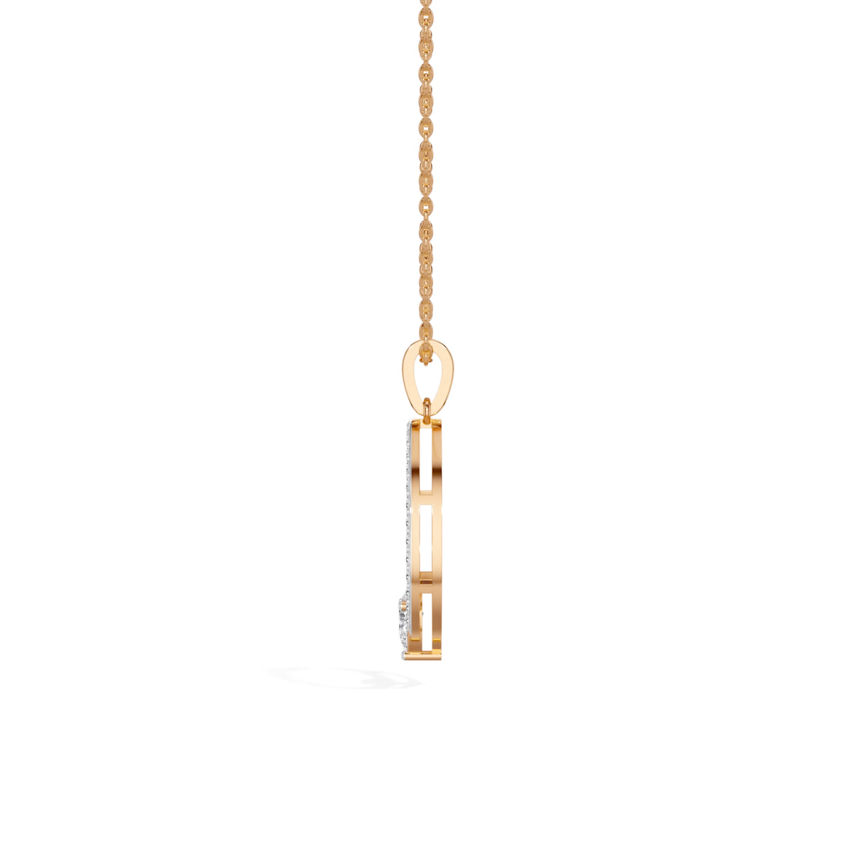Rose Gold Halo Drop Pear Lab Grown Diamond Zafirae Pendant