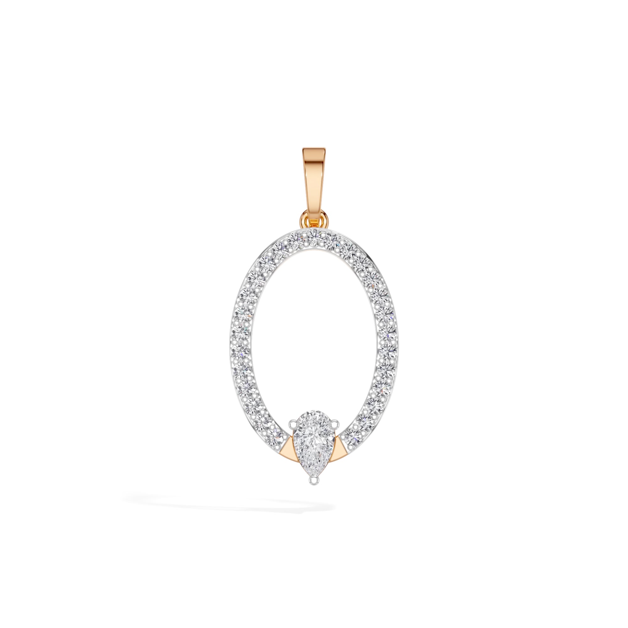 Rose Gold Halo Drop Pear Lab Grown Diamond Zafirae Pendant