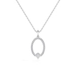 White Gold Halo Drop Pear Lab Grown Diamond Zafirae Pendant