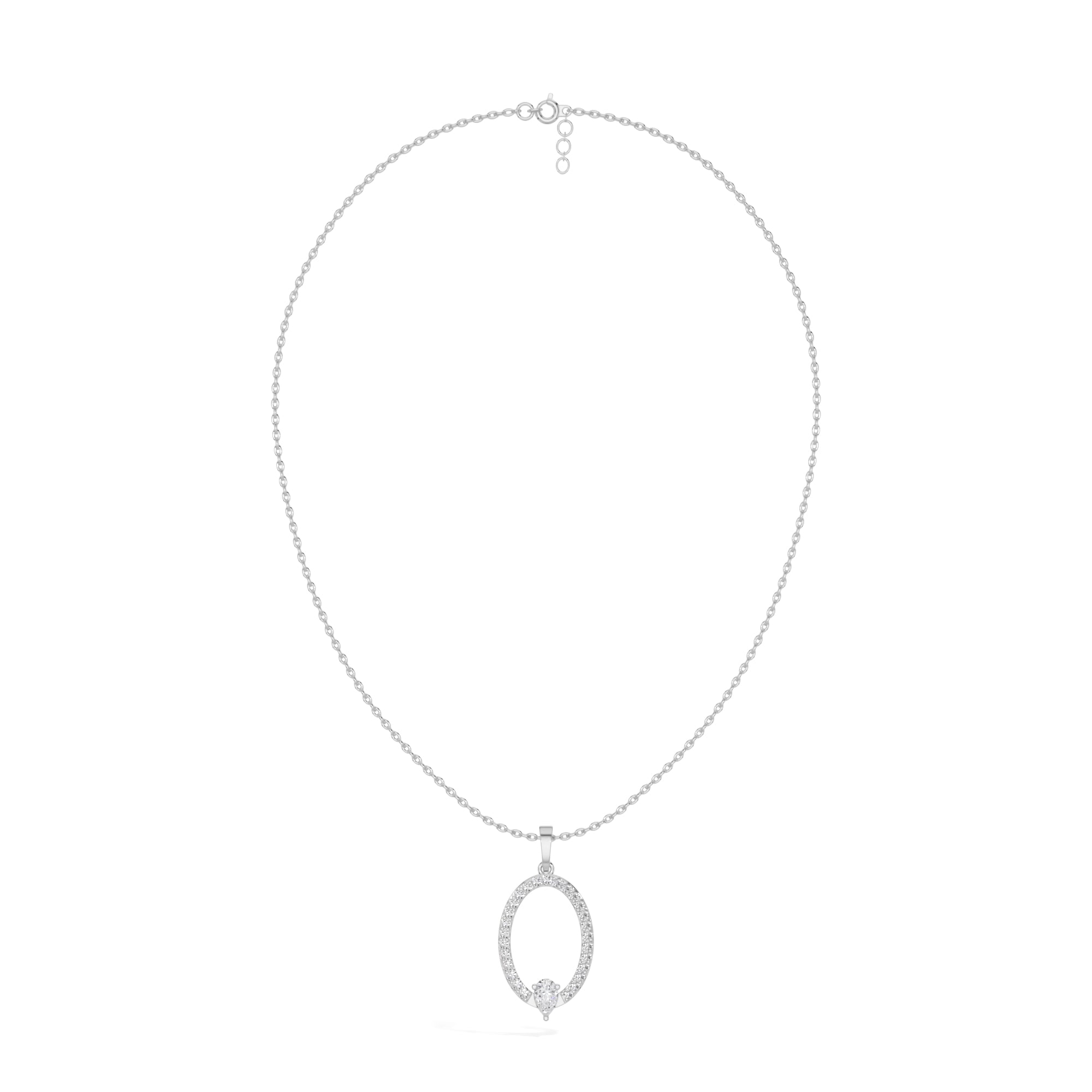 White Gold Halo Drop Pear Lab Grown Diamond Zafirae Pendant