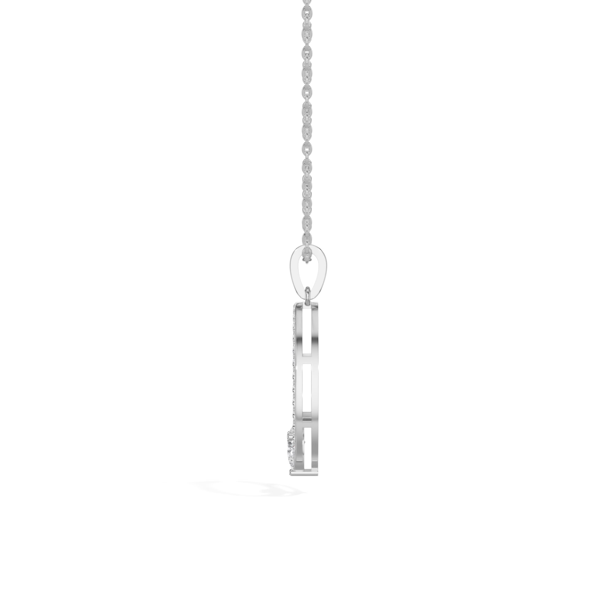 White Gold Halo Drop Pear Lab Grown Diamond Zafirae Pendant
