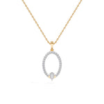 Yellow Gold Halo Drop Pear Lab Grown Diamond Zafirae Pendant