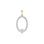 Yellow Gold Halo Drop Pear Lab Grown Diamond Zafirae Pendant