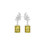 White Gold 8 50Ct Leaf Drop Emerald Lab Grown Diamond Zyrona Earring