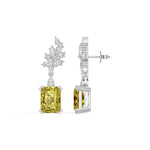 White Gold 8 50Ct Leaf Drop Emerald Lab Grown Diamond Zyrona Earring