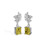 White Gold 8 50Ct Leaf Drop Emerald Lab Grown Diamond Zyrona Earring