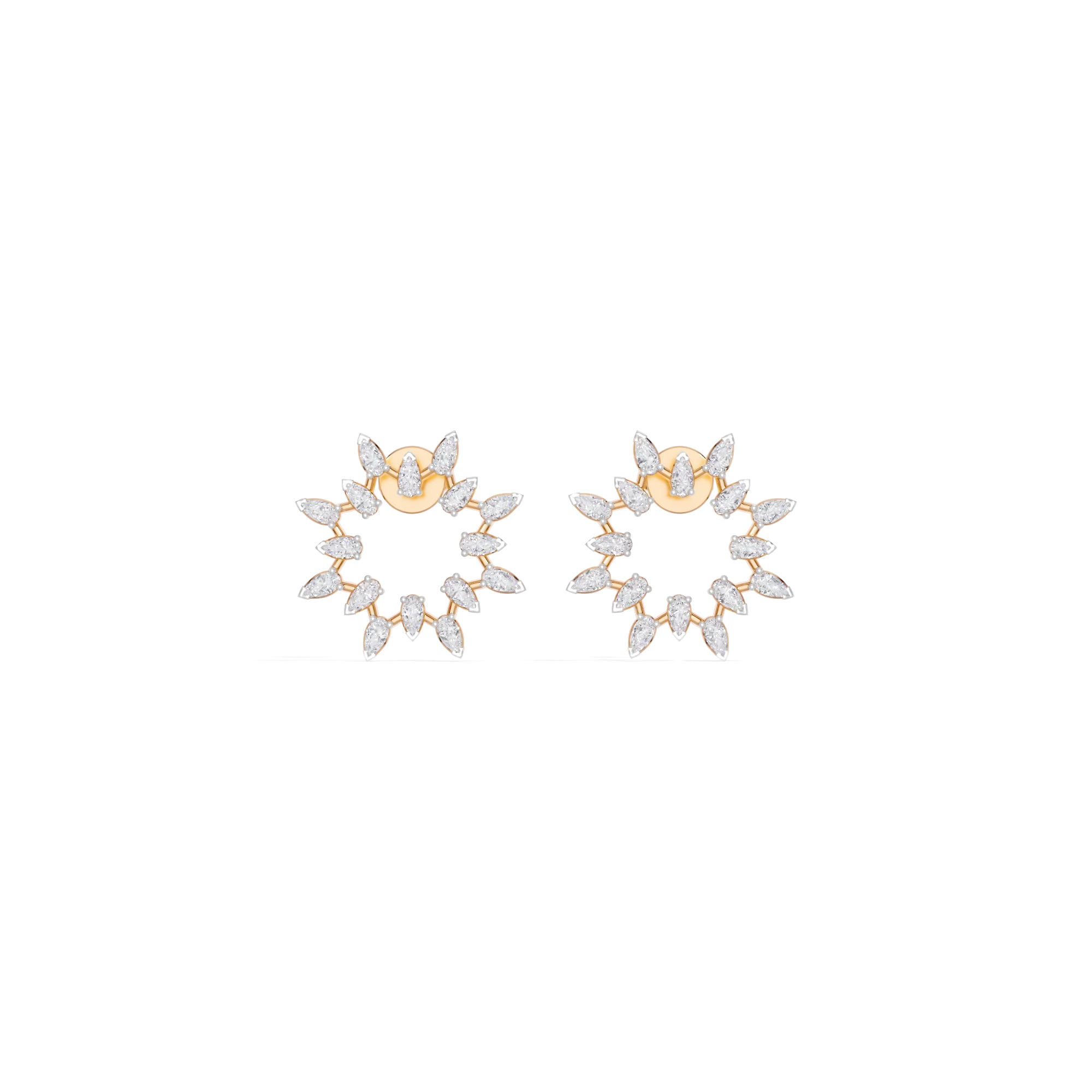 Rose Gold 1Ct Pear Halo Cluster Design Lab Grown Diamond Xeriva Earring