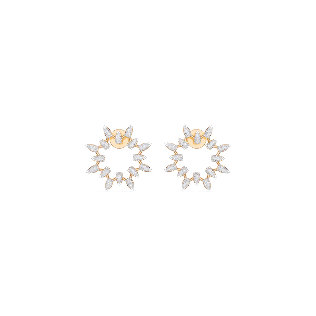 Rose Gold 1Ct Pear Halo Cluster Design Lab Grown Diamond Xeriva Earring