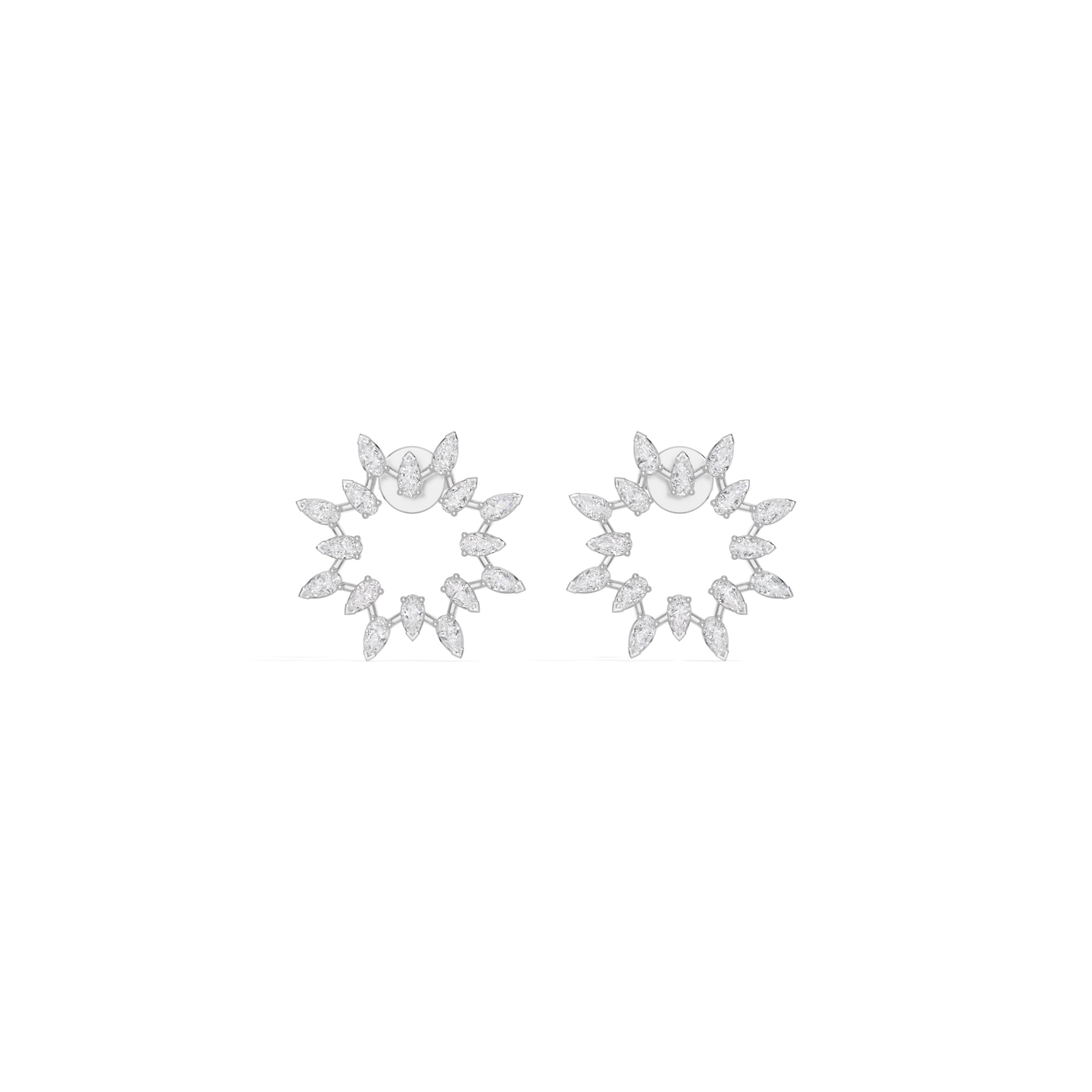 White Gold 1Ct Pear Halo Cluster Design Lab Grown Diamond Xeriva Earring