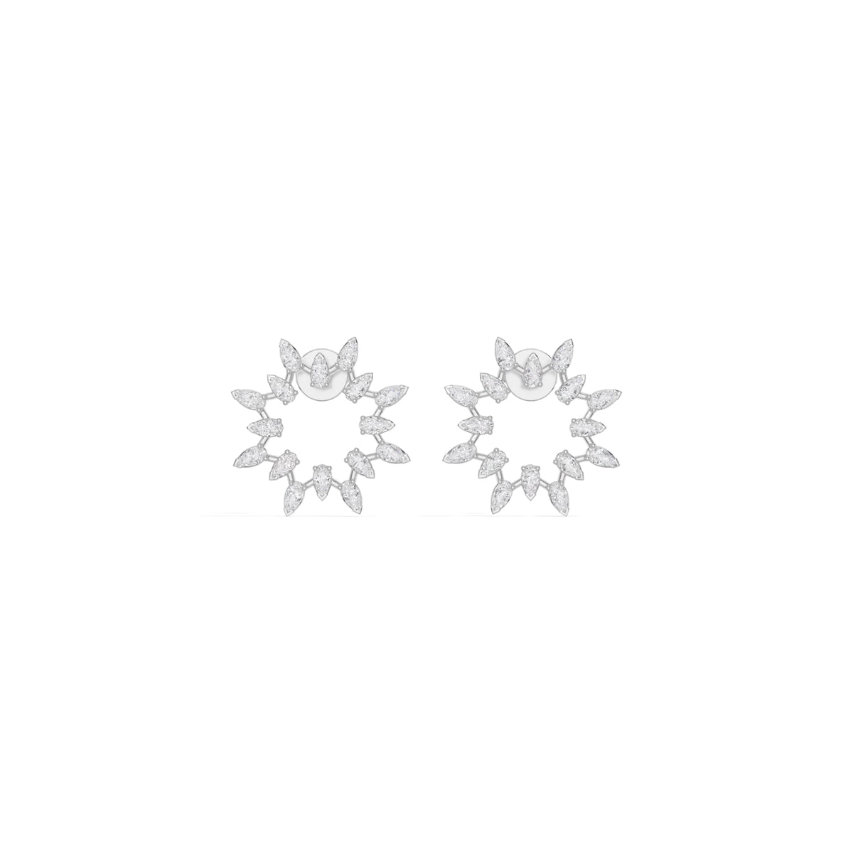 White Gold 1Ct Pear Halo Cluster Design Lab Grown Diamond Xeriva Earring
