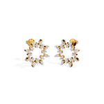 Yellow Gold 1Ct Pear Halo Cluster Design Lab Grown Diamond Xeriva Earring
