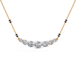 Rose Gold 2Ct Graduated Prong Round Lab Grown Diamond Avenix Mangalsutra