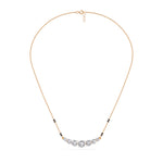Rose Gold 2Ct Graduated Prong Round Lab Grown Diamond Avenix Mangalsutra