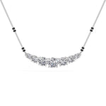 White Gold 2Ct Graduated Prong Round Lab Grown Diamond Avenix Mangalsutra