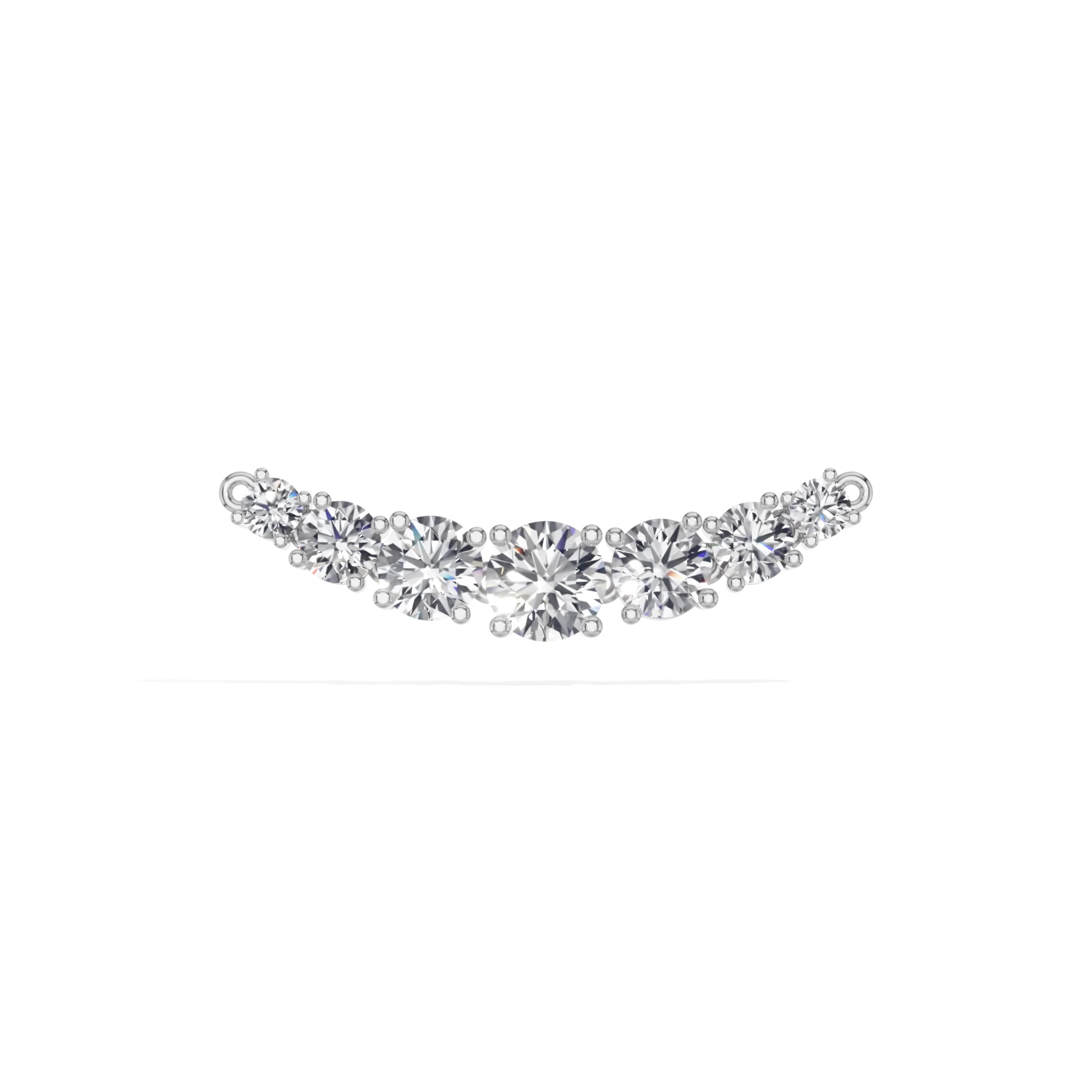 White Gold 2Ct Graduated Prong Round Lab Grown Diamond Avenix Mangalsutra