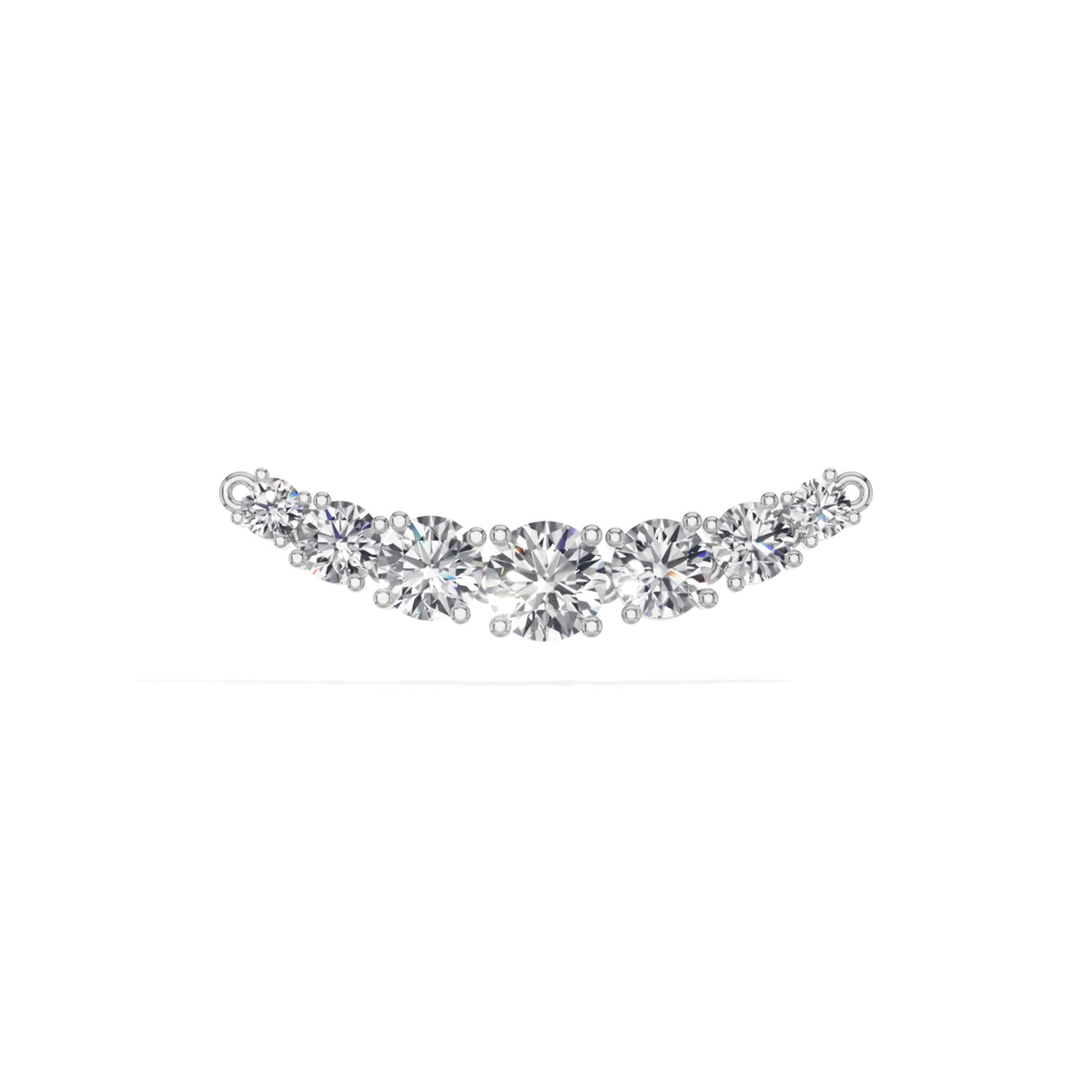White Gold 2Ct Graduated Prong Round Lab Grown Diamond Avenix Mangalsutra