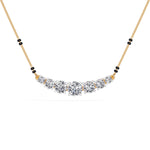 Yellow Gold 2Ct Graduated Prong Round Lab Grown Diamond Avenix Mangalsutra