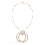 Rose Gold 5Ct Floral Halo Pear Lab Grown Diamond Zerith Pendant