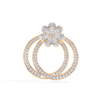 Rose Gold 5Ct Floral Halo Pear Lab Grown Diamond Zerith Pendant