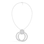 White Gold 5Ct Floral Halo Pear Lab Grown Diamond Zerith Pendant
