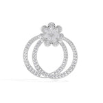 White Gold 5Ct Floral Halo Pear Lab Grown Diamond Zerith Pendant